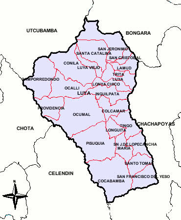 MAPA DE LA PROVINCIA DE LUYA