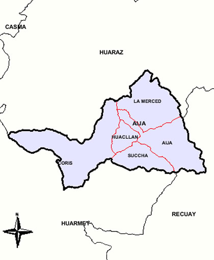 MAPA DE LA PROVINCIA DE AIJA