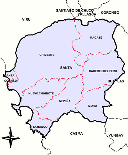 MAPA DE LA PROVINCIA DEL SANTA