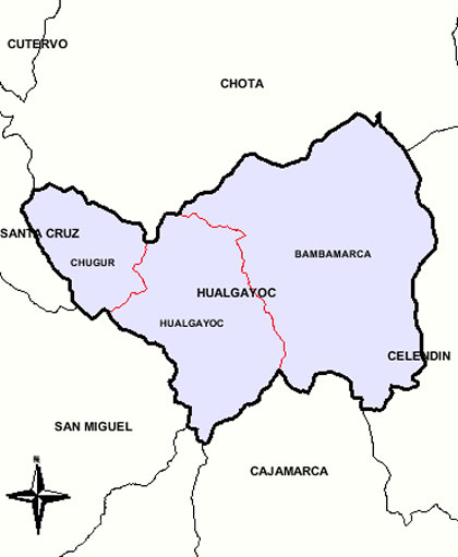 MAPA DE LA PROVINCIA DE HUALGAYOC