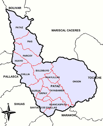 MAPA DE LA PROVINCIA DE PATAZ