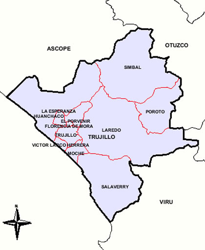 MAPA DE LA PROVINCIA DE TRUJILLO