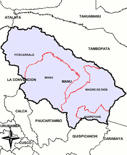 MAPA DE LA PROVINCIA DEL MANU