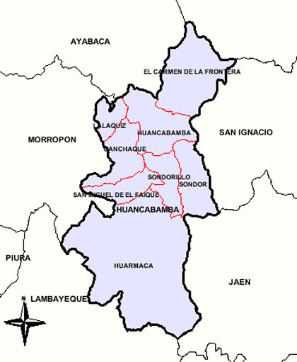 MAPA DE LA PROVINCIA DE HUANCABAMBA