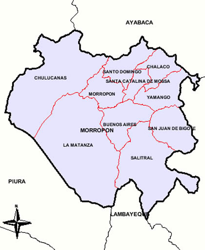 MAPA DE LA PROVINCIA DE MORROPON