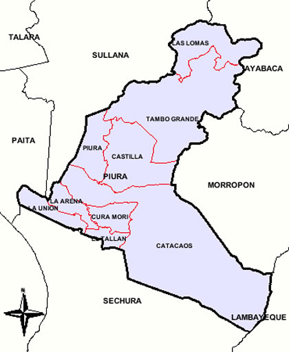 MAPA DE LA PROVINCIA DE PIURA